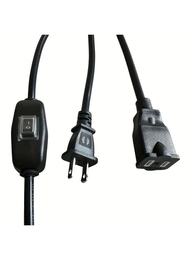 كابل تمديد ثنائي الشوكة بمفتاح، كابل طاقة مرن 2 قدم 16AWG لإضاءات المنزل والمكتب - Image 4