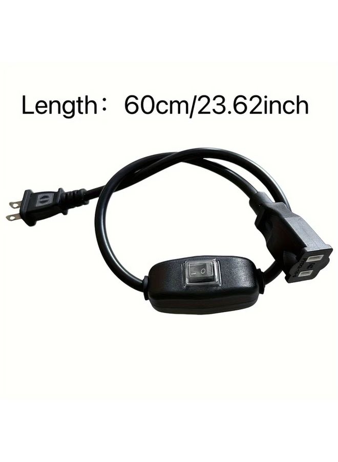 كابل تمديد ثنائي الشوكة بمفتاح، كابل طاقة مرن 2 قدم 16AWG لإضاءات المنزل والمكتب - Image 3