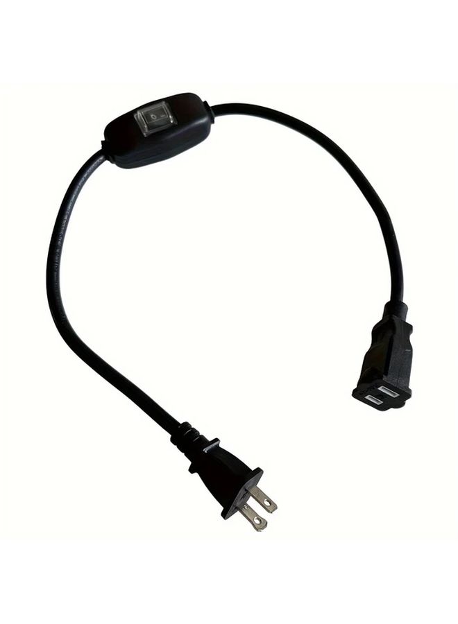 كابل تمديد ثنائي الشوكة بمفتاح، كابل طاقة مرن 2 قدم 16AWG لإضاءات المنزل والمكتب - Image 5
