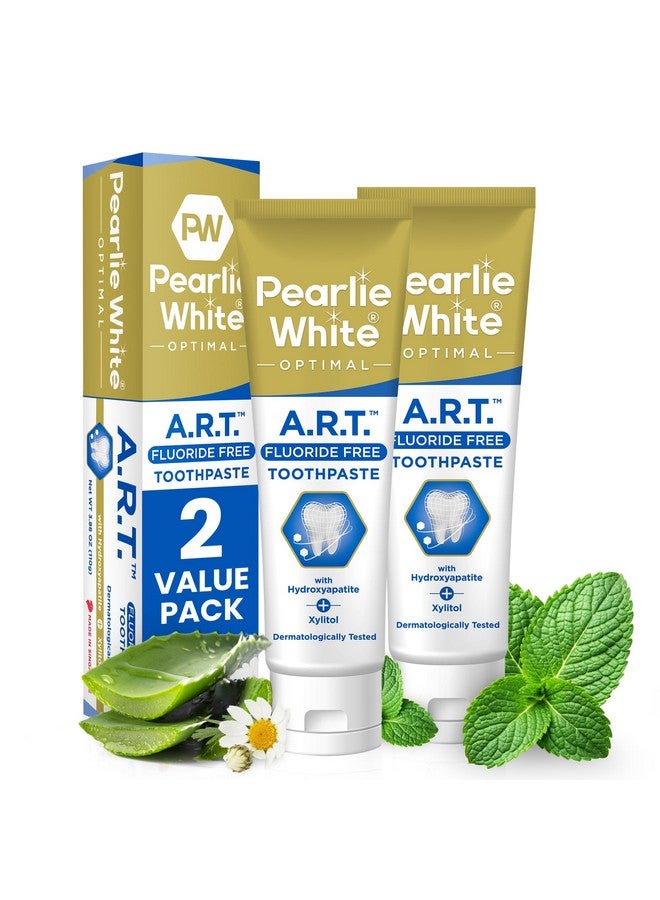 بيرلي وايت معجون أسنان بيرلي وايت النشط لإعادة التمعدن الخالي من الفلورايد - 110 جم/3.8 أونصة - معجون أسنان لإعادة التمعدن لإصلاح مينا الأسنان - يساعد على إزالة البقع - يحتوي على هيدروكسيباتيت وإكسيليتول - عبوة من قطعتين - Image 1
