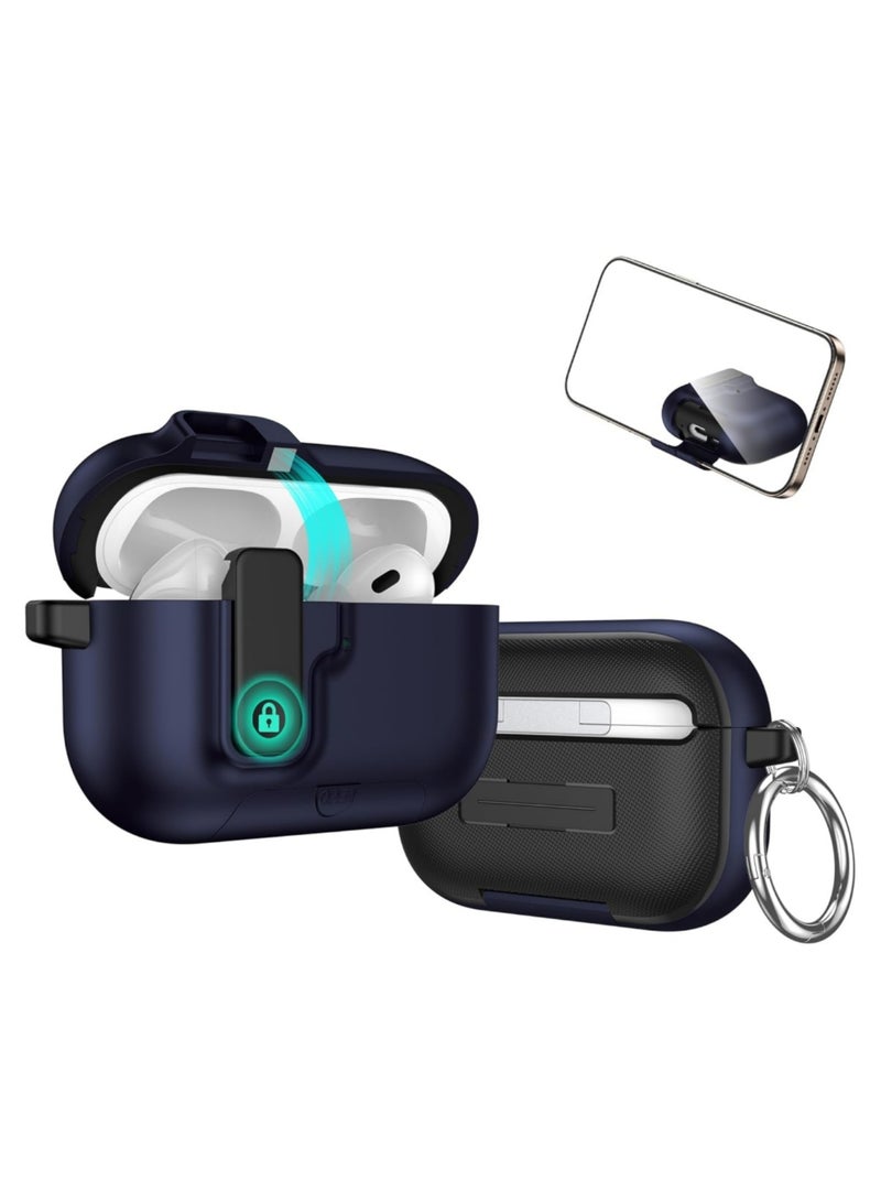 اووكاي قفل حديث لحافظة الجيل الثالث من Apple AirPods Pro، نمط حماية أنيق مع قفل أمان متوافق مع Airpods Pro 3 (أزرق) - Image 1