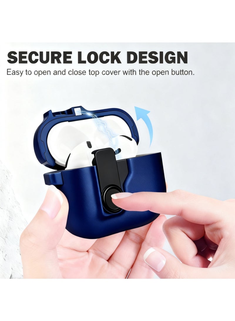 اووكاي قفل حديث لحافظة الجيل الثالث من Apple AirPods Pro، نمط حماية أنيق مع قفل أمان متوافق مع Airpods Pro 3 (أزرق) - Image 5