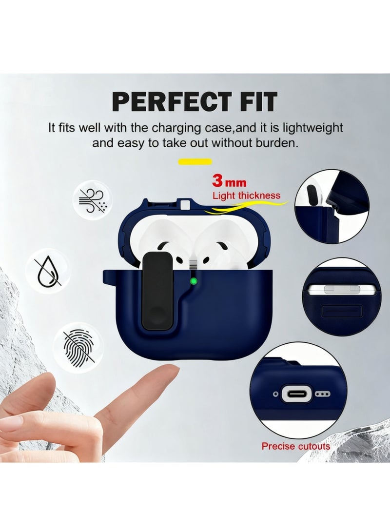 اووكاي قفل حديث لحافظة الجيل الثالث من Apple AirPods Pro، نمط حماية أنيق مع قفل أمان متوافق مع Airpods Pro 3 (أزرق) - Image 2