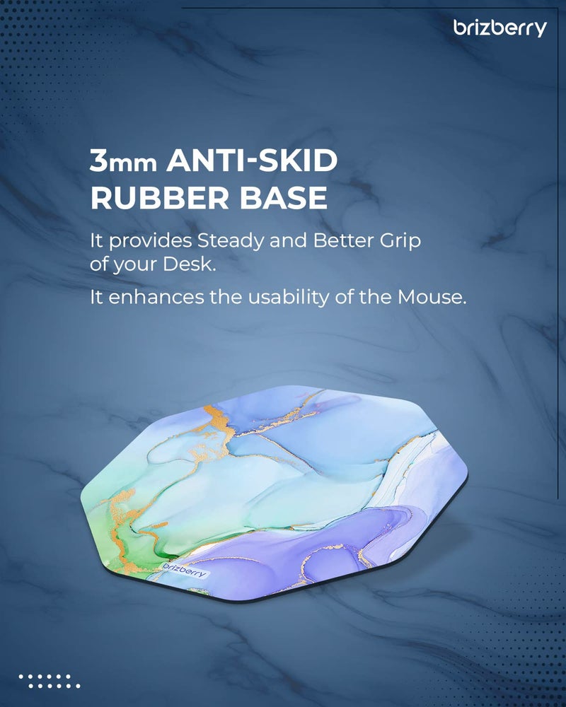 ARTBRIZ Brizberry Mouse Pad, Large Printed Waterproof Anti Skid Rubber Base for Desktop Laptop PC Office Gaming 240 X 240 X 3 mm [20% Larger] (Marble Texture 1, Pack of 1) - Image 4