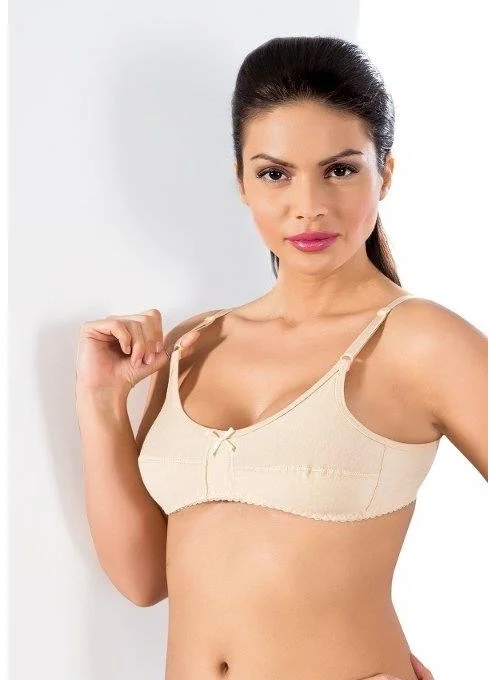 Yeni New Lux Drm 083 100% Cotton Double Non-Supported Comfortable Combed Cotton Bra