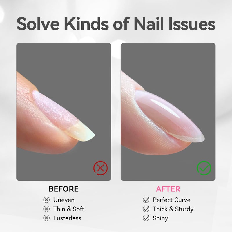 BORN PRETTY Builder Gel for Nails,8-in-1 Clear Builder Nail Gel for Nail Apex and Gel Extension Strengthener,Nail GLue Gel Hard Gel Base Rhinestone Nail Glue Gel in a Bottle 15ml - Image 5