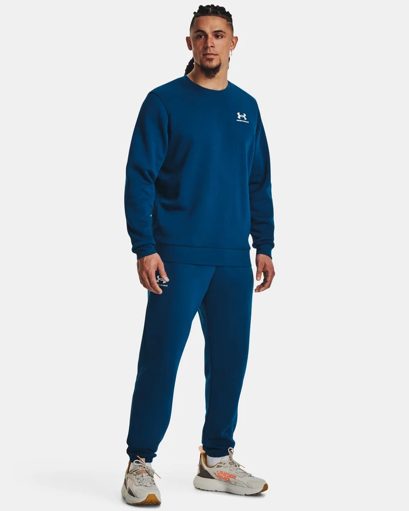 Under Armour Blue Men's UA Essential Fleece Sweatshirt for Men | Best Price UAE