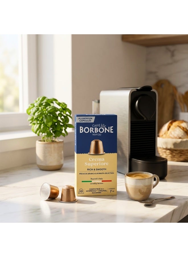 CAFFE BORBONE Caffè Borbone Crema Superiore Aluminum Capsules | Creamy Italian Espresso | Nespresso® Original Compatible - Image 3