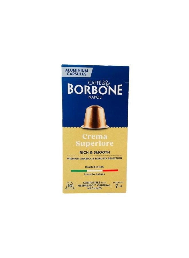 CAFFE BORBONE Caffè Borbone Crema Superiore Aluminum Capsules | Creamy Italian Espresso | Nespresso® Original Compatible - Image 1