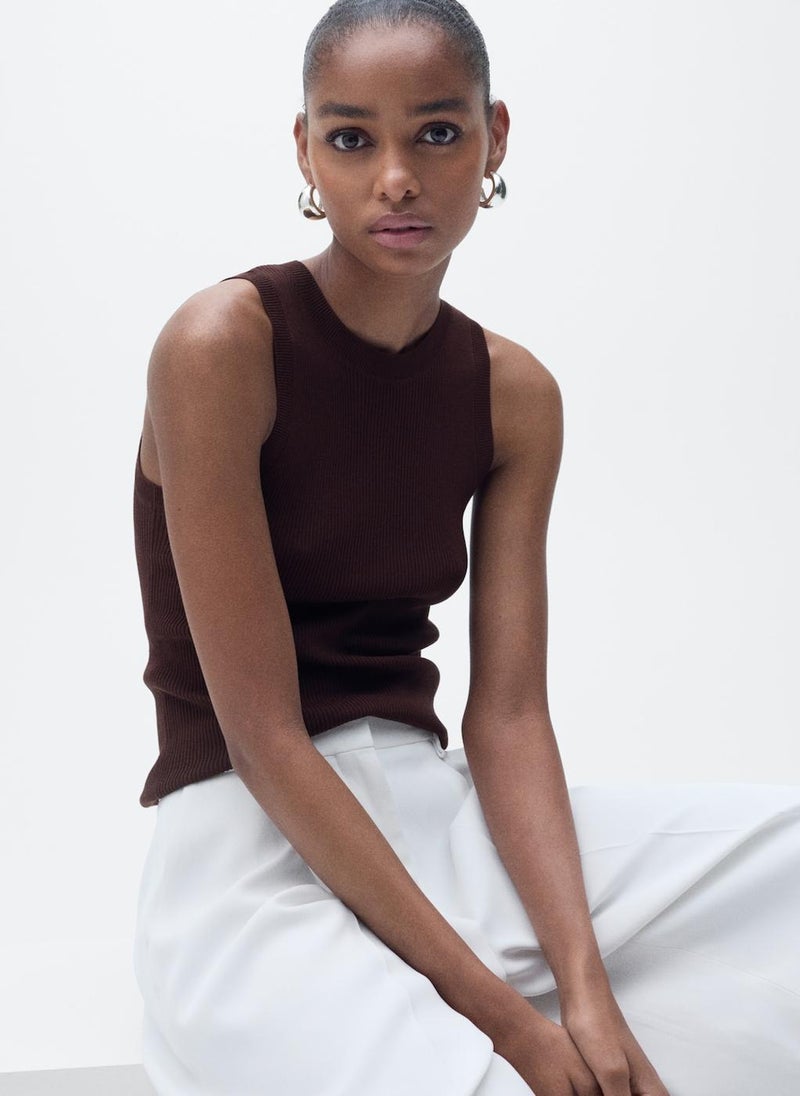 MANGO Casual Ribbed Knit Top  - Image 3
