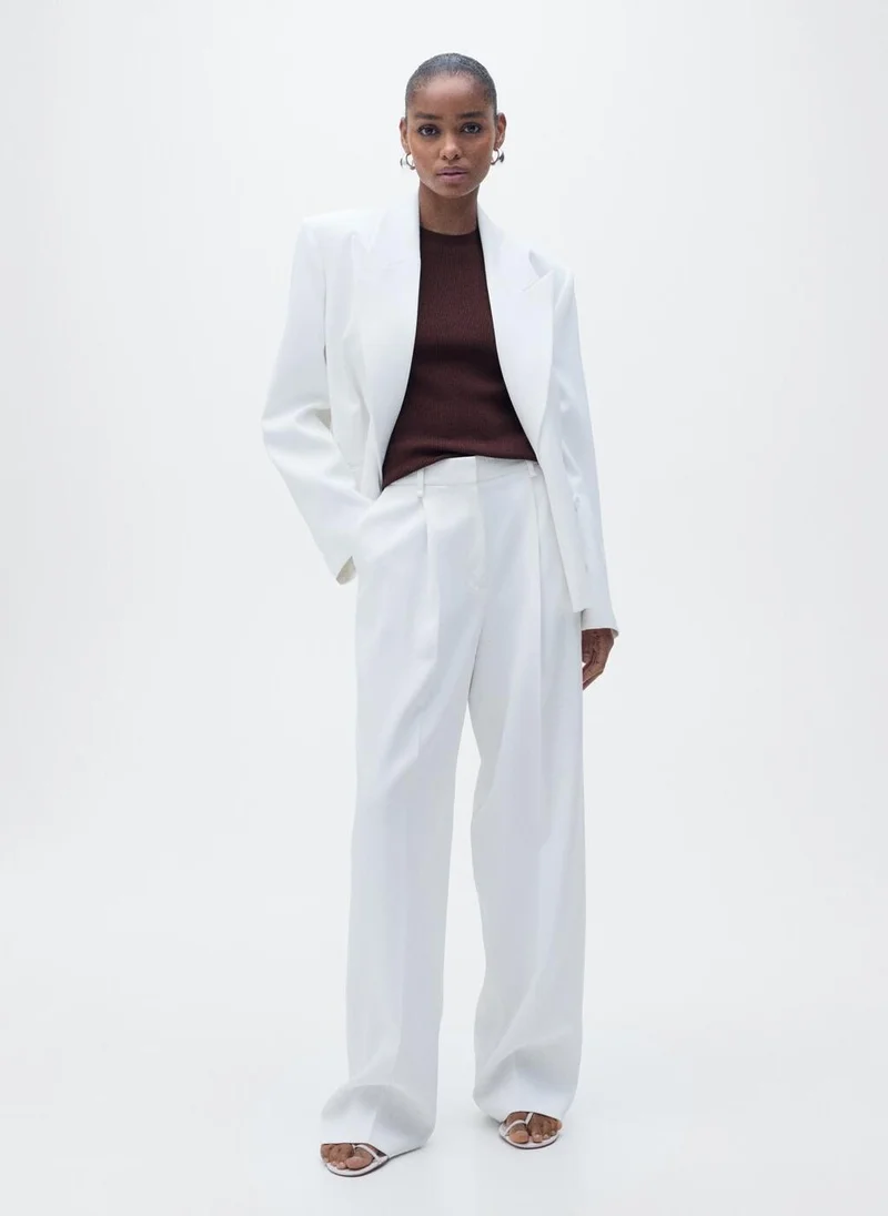 مانجو Casual Ribbed Knit Top
