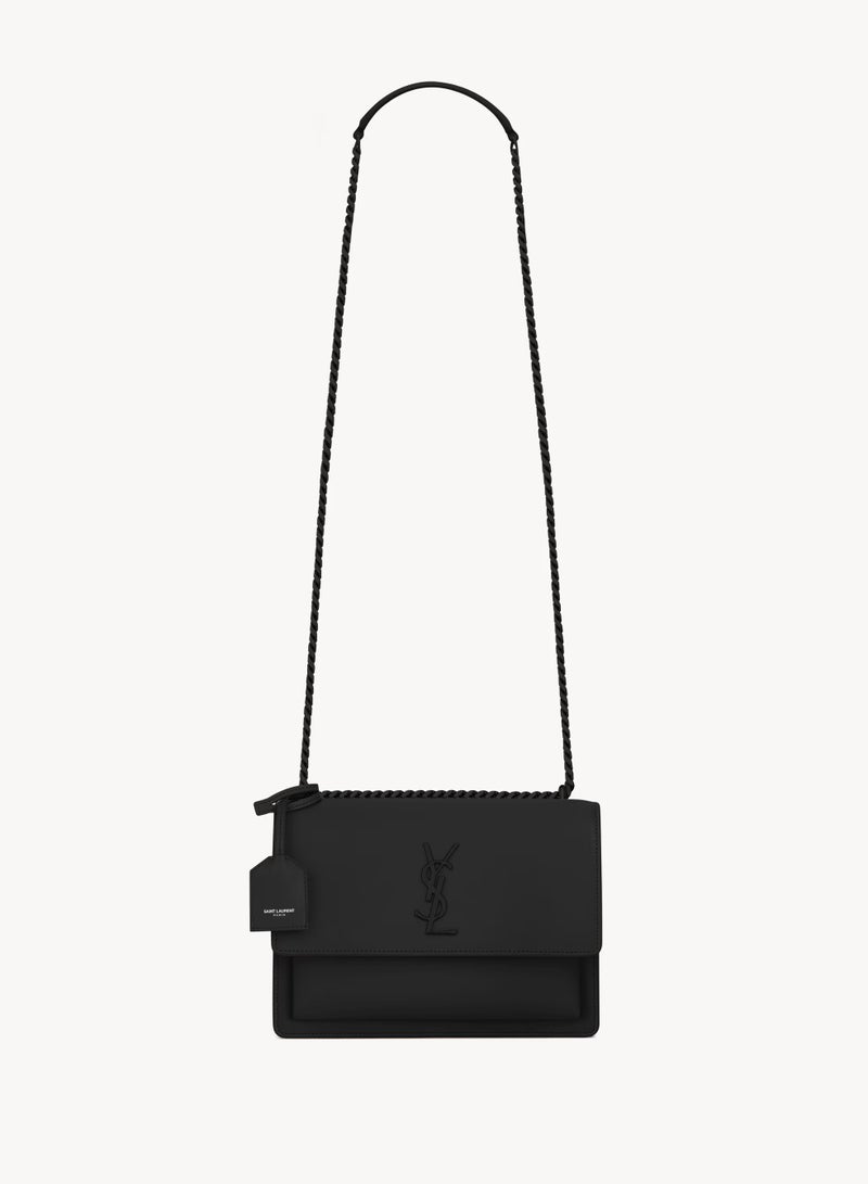 Yves Saint Laurent Saint Laurent Sunset Medium In Smooth Leather Flap Bag, Leather-Lined Flap Bag With The Cassandre And Detachable Leather Charm, Womens Crossbody Bag, Women's Shoulder Bag, Women's Travel Bag - Image 1