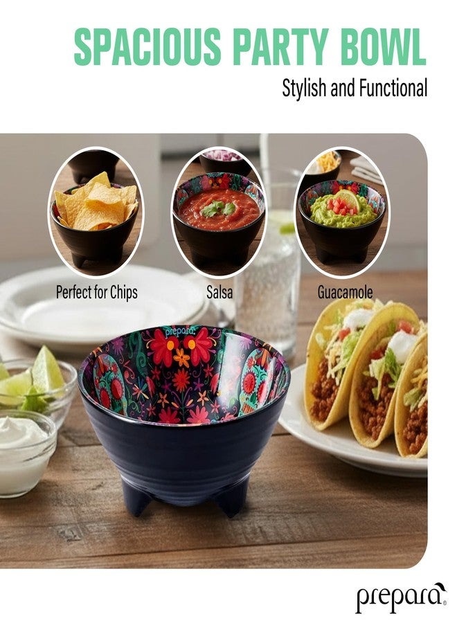 Prepara Taco Kit, Day of the Dead Theme - Festive Carousel with Compartments, Durable Melamine Taco Spoons, Entertaining Party Bowl - Dishwasher Safe, Vibrant Serving Set for Celebration Dinners - Image 5