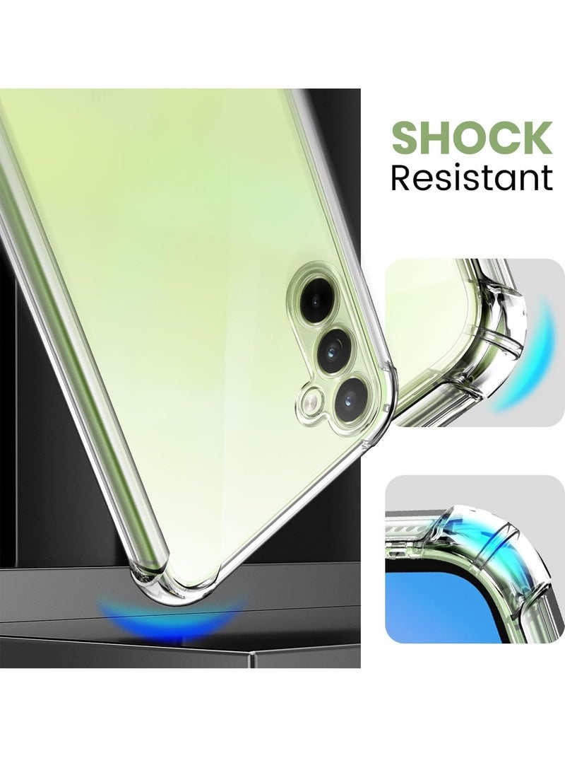 Raxoom Samsung Galaxy A35 5G Case – Clear Anti-Yellow Soft TPU with 2 Tempered Glass Screen Protectors, Reinforced Corners - Image 5