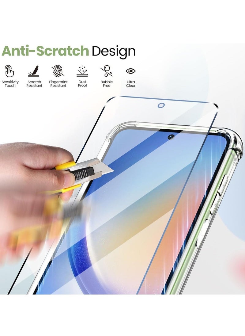 Raxoom Samsung Galaxy A35 5G Case – Clear Anti-Yellow Soft TPU with 2 Tempered Glass Screen Protectors, Reinforced Corners - Image 3