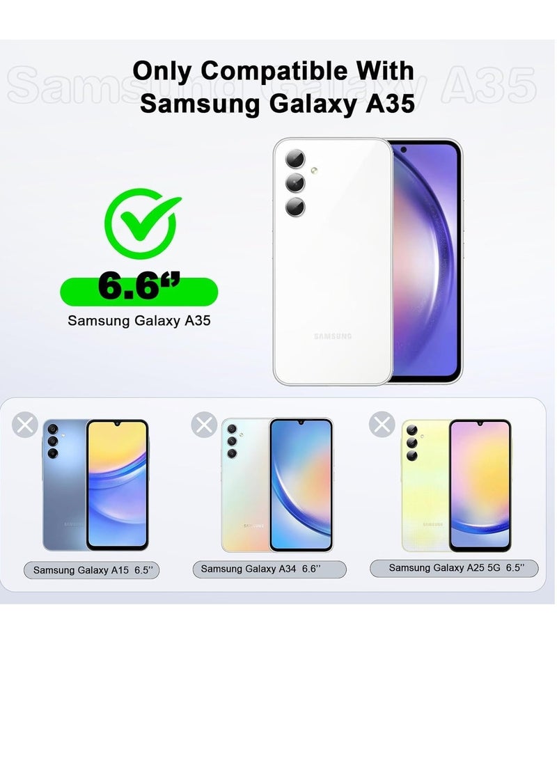 Raxoom Samsung Galaxy A35 5G Case – Clear Anti-Yellow Soft TPU with 2 Tempered Glass Screen Protectors, Reinforced Corners - Image 2