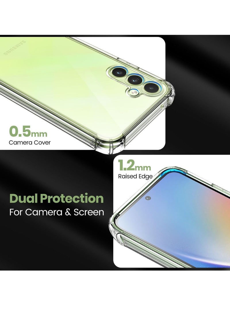 Raxoom Samsung Galaxy A35 5G Case – Clear Anti-Yellow Soft TPU with 2 Tempered Glass Screen Protectors, Reinforced Corners - Image 4
