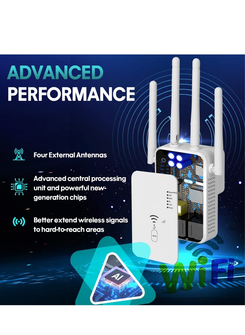 SYOSI - WiFi Extender 1200Mbps, WiFi Extenders Signal Booster for Home, WiFi Range Extender Signal Booster up to 8000sq.ft, WiFi Booster, WiFi Extender Outdoor, Internet Booster, Internet Extender - Image 1