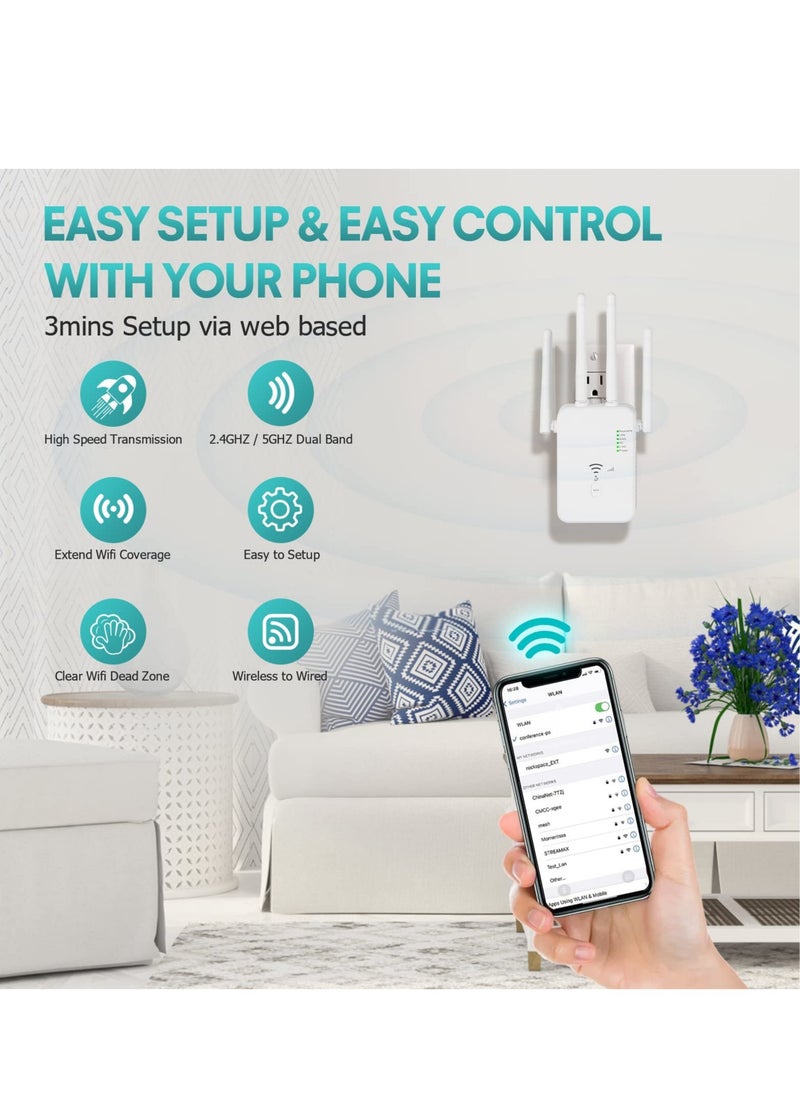 SYOSI - WiFi Extender 1200Mbps, WiFi Extenders Signal Booster for Home, WiFi Range Extender Signal Booster up to 8000sq.ft, WiFi Booster, WiFi Extender Outdoor, Internet Booster, Internet Extender - Image 1