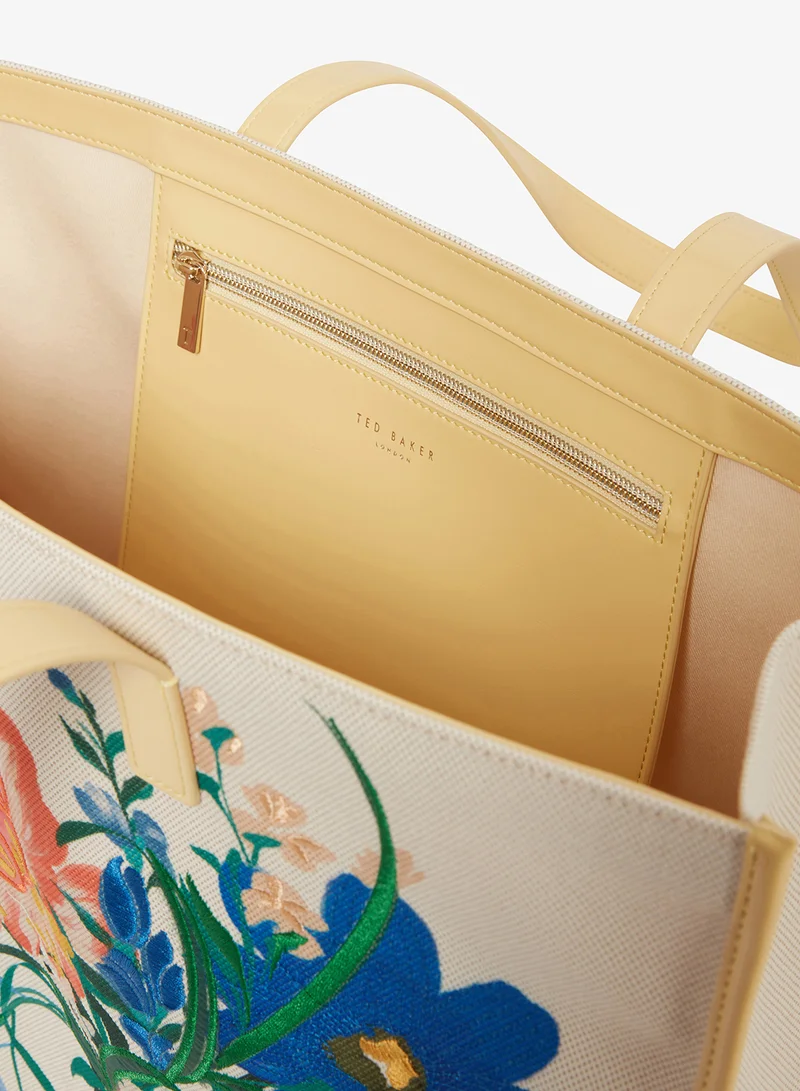 Ted Baker  Floicon Canvas Embroidered Large Floral Tote for Women | Best Price UAE