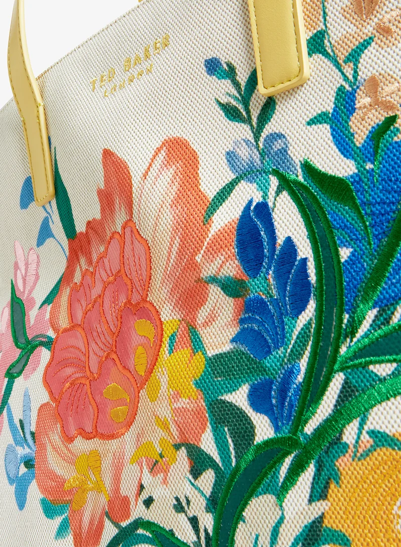Ted Baker  Floicon Canvas Embroidered Large Floral Tote for Women | Best Price UAE