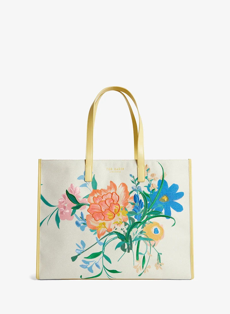 Ted Baker Floicon Canvas Embroidered Large Floral Tote