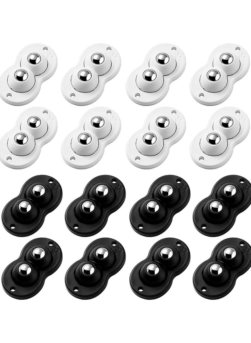 Oasisgalore 16pcs 360° Rotation Self-Adhesive Caster Wheels, Stainless Steel Mini Swivel Casters for Furniture, Storage Racks, Trash Cans  - Image 1