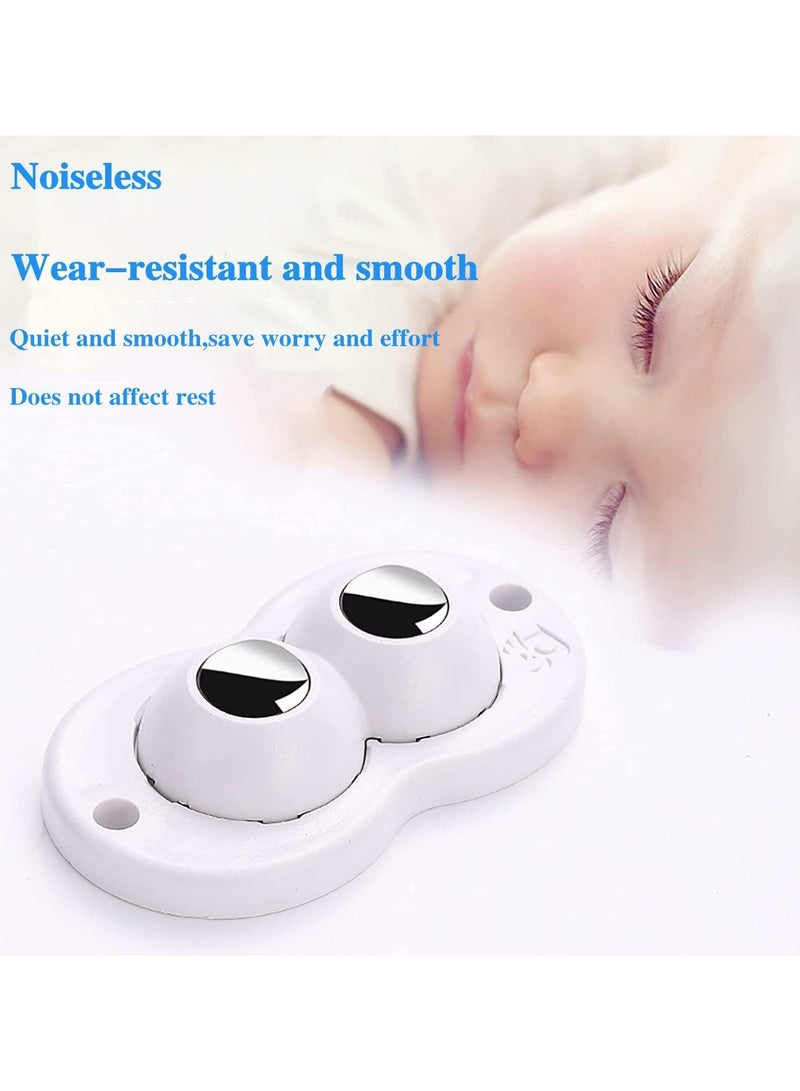 Oasisgalore 16pcs 360° Rotation Self-Adhesive Caster Wheels, Stainless Steel Mini Swivel Casters for Furniture, Storage Racks, Trash Cans  - Image 5