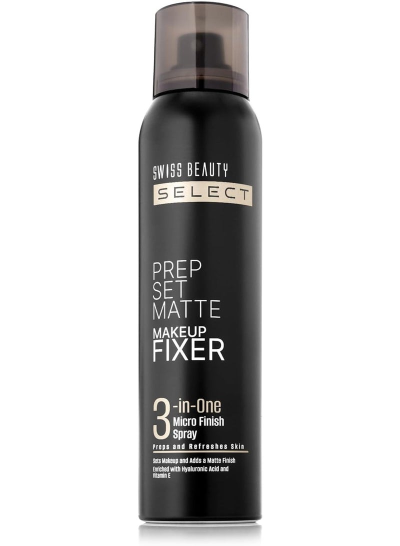 Swiss Beauty Prep Set Matte Makeup Fixer | Natural Matte Finish | With Vitamin E and Hyaluronic Acid | Long Lasting | 3-in-1 micro-fine spray | 120ml - Image 1