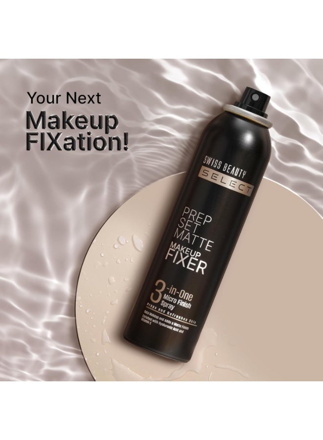 Swiss Beauty Prep Set Matte Makeup Fixer | Natural Matte Finish | With Vitamin E and Hyaluronic Acid | Long Lasting | 3-in-1 micro-fine spray | 120ml - Image 3