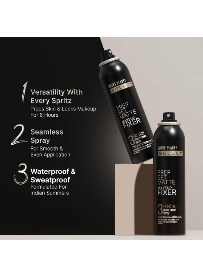 Swiss Beauty Prep Set Matte Makeup Fixer | Natural Matte Finish | With Vitamin E and Hyaluronic Acid | Long Lasting | 3-in-1 micro-fine spray | 120ml - Image 4