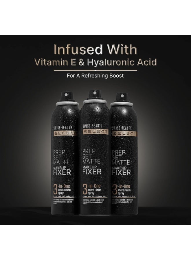 Swiss Beauty Prep Set Matte Makeup Fixer | Natural Matte Finish | With Vitamin E and Hyaluronic Acid | Long Lasting | 3-in-1 micro-fine spray | 120ml - Image 5