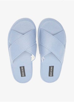 DUCHINI Duchini Men's Waffle Textured Cross Strap Bedroom Slides  - Image 3
