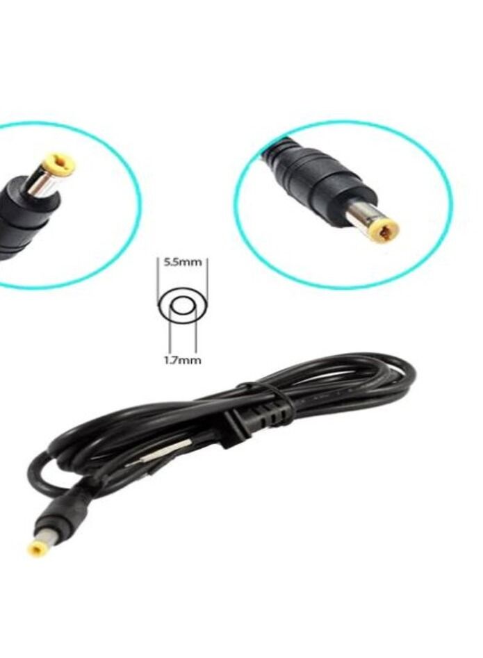 Power Supply Plug Connector With Cord / Cable For ACER Laptop Adapter Black  - Image 1