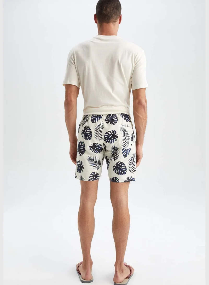 DeFacto Regular Fit Tie Waist Palm Print Swimming Short