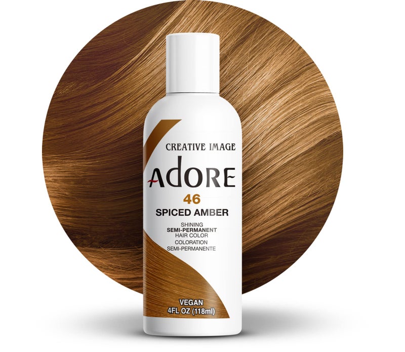 Adore Semi Permanent Hair Color (046 Spiced Amber) | Vegan & Cruelty-Free Brown Hair Dye | No Ammonia, No Peroxide, No Alcohol | 4 Fl Oz - Image 1