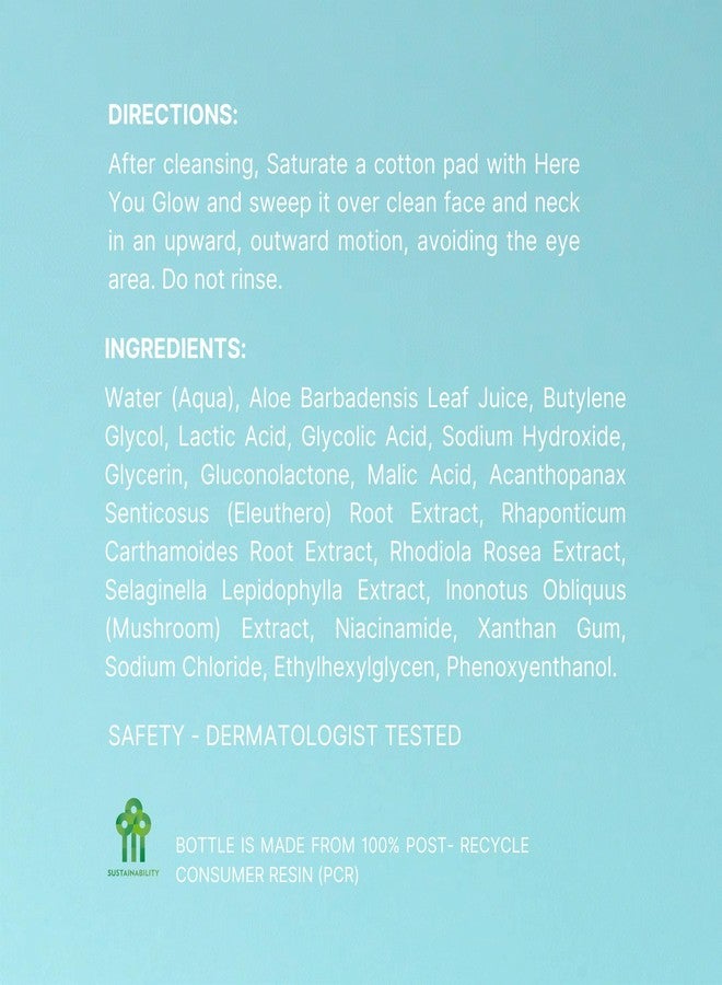 Nu Skin Here You Glow Face Exfoliator Toner | Toner for face with water, Salicylic Acid, Glycolic Acid & Hydroxy Acid Blend | Unclog Pores, Prevent Acne, Smooth & Hydrate your skin | 150 ml | 1 Pack - Image 2