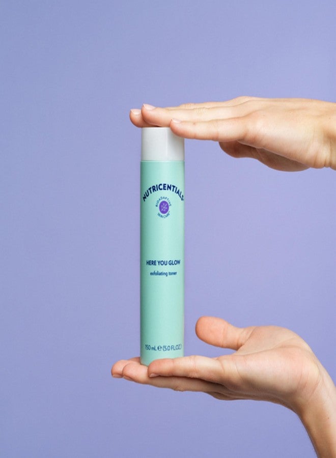 Nu Skin Here You Glow Face Exfoliator Toner | Toner for face with water, Salicylic Acid, Glycolic Acid & Hydroxy Acid Blend | Unclog Pores, Prevent Acne, Smooth & Hydrate your skin | 150 ml | 1 Pack - Image 4