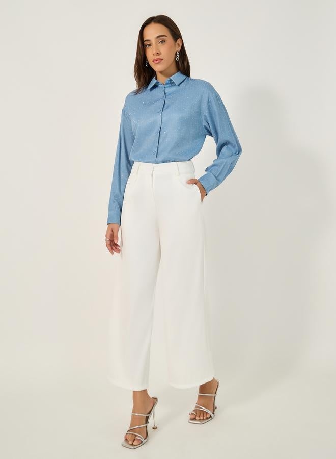 Styli Embellished Spread Collar Regular Fit Shirt  - Image 2