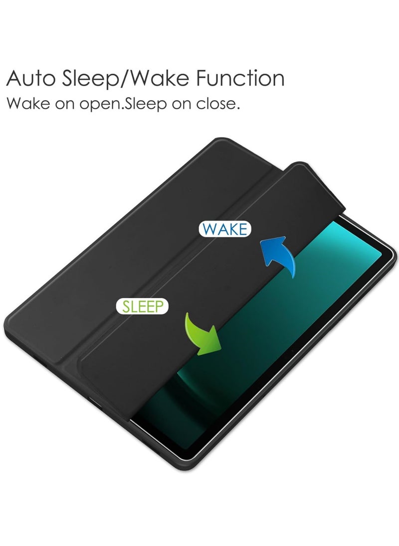 Rock Pow - Hybrid Slim Case for Samsung Galaxy Tab S10 Plus 2024/ S9 Plus/ S9 FE Plus 5G 12.4 Inch 2023 with S Pen Holder, Shockproof Cover with Clear Transparent Back Shell, Auto Wake/Sleep - Image 1