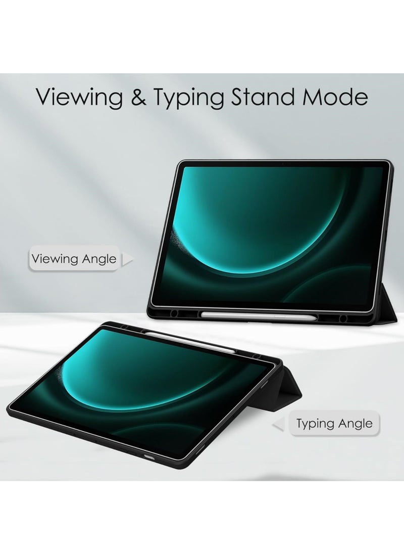 Rock Pow - Hybrid Slim Case for Samsung Galaxy Tab S10 Plus 2024/ S9 Plus/ S9 FE Plus 5G 12.4 Inch 2023 with S Pen Holder, Shockproof Cover with Clear Transparent Back Shell, Auto Wake/Sleep - Image 1