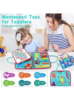 NIBEMINENT Busy Board for Toddlers 2-4, Montessori Travel Toy Plane/Car, Preschool Activities Developing Fine Motor Skills, Gift Boys Girls  - Image 3