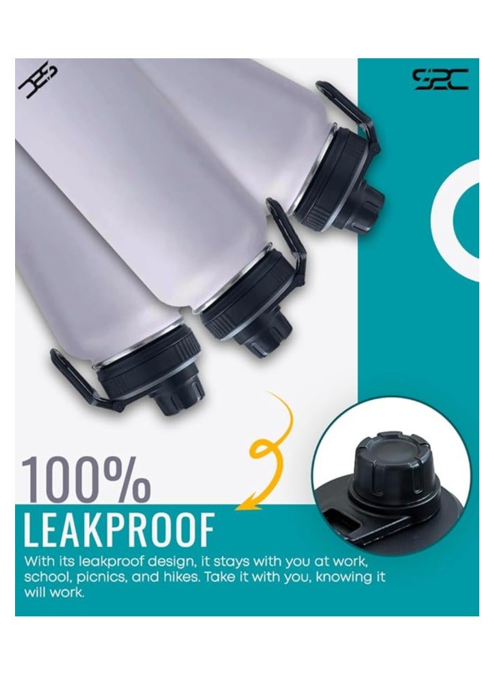 S2C Stainless Steel Water Bottle 1L,32oz Double Wall Vacuum Insulated Water Bottle, BPA Free Water Bottle for Kids School with Spout Lid - Thermos Water Flask for Hot Water, Water Bottles (WHITE) - Image 4