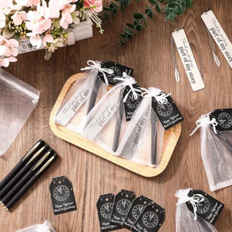 16 Set Retirement Gifts Favors for Guests Retirement Bookmarks with Thank You Cards and Organza Bags Party Gift Set for Guests Souvenirs - Image 5