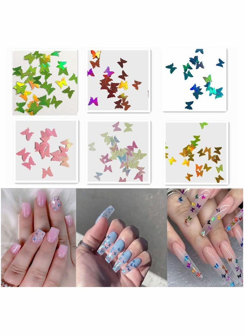 KASTWAVE 12 Color/Set 3D Butterfly Nail Glitter Sequins, Laser Butterfly Nail Sequin Acrylic Paillettes, Holographic Nail Sparkle Glitter for Nail Art Decoration Makeup Resin Mold DIY - Image 5