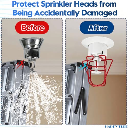 Happy Tree (6 Pack) 3/4" IPS Red Fire Sprinkler Head Guard for Pendent & Upright & Horizontal Sidewall Head - Double Hook - Image 5