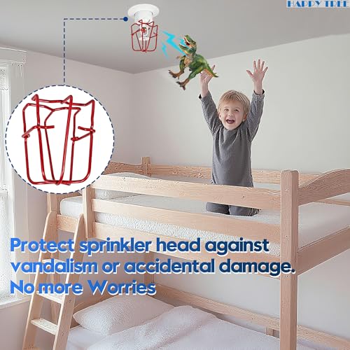 Happy Tree (6 Pack) 3/4" IPS Red Fire Sprinkler Head Guard for Pendent & Upright & Horizontal Sidewall Head - Double Hook - Image 4