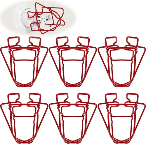 Happy Tree (6 Pack) 3/4" IPS Red Fire Sprinkler Head Guard for Pendent & Upright & Horizontal Sidewall Head - Double Hook - Image 1