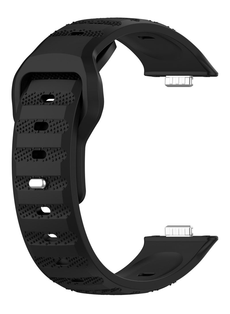 HW 2PCS Strap for Huawei Watch Fit 3, Silicone Watchband Replacement Bracelet Grey/Black - Image 4