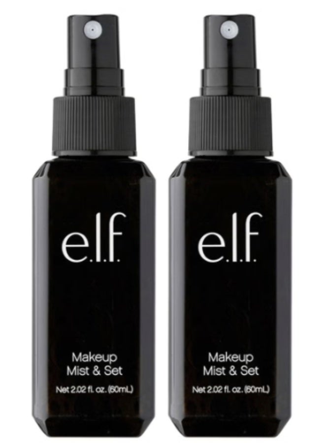 إلف (عبوتان) بخاخ مكياج ومجموعة - صغير الحجم، خفيف الوزن، يدوم طويلاً، مناسب للاستخدام طوال اليوم، ينعش، يرطب، يلطف، غني بالألوفيرا والشاي الأخضر والخيار، 2.02 أونصة سائلة - Image 1